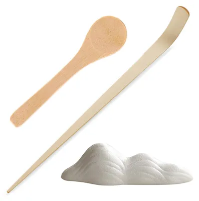 Matcha-Löffel-Set, 3-teilig, Bambus, mit Halterung