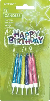 Immagine prodotto di Set di candele di buon compleanno, 12 pezzi