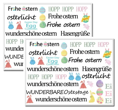 2er-Pack Kerzen-Tattoo-Folie mit Ostersprüchen