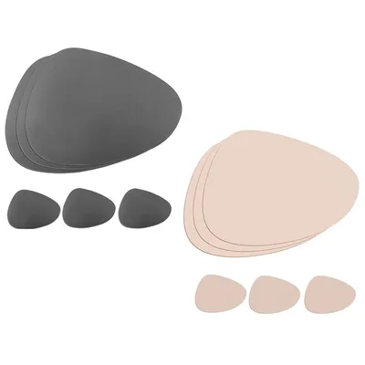 Produktbild von 6er Set abwaschbare Platzsets, oval & Untersetzer, rutschfest & wasserdicht, Tischsets für Küche & Esszimmer, 45,5×36,5 cm