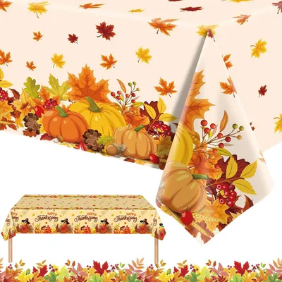 2er-Set Thanksgiving Tischdecken, 137x274 cm, Kürbis-Design
