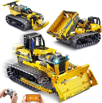 Produktbild von 452 Stk RC Baufahrzeug 3 in 1 Ferngesteuerter Bulldozer Spielzeug für Kinder