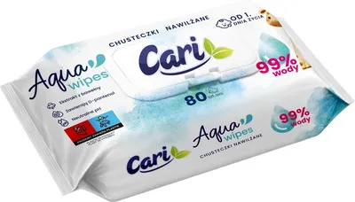 Zdjęcie produktu dla Chusteczki Nawilżane Dla Dzieci Cari Aqua 80 Sztuk