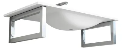 Produktbild von Waschtischhalterung 2er Set Chrom Messing 44 x 22 cm Wandkonsole für Waschbecken