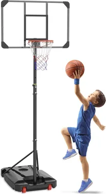 Produktbild von JOIEYOU Basketballkorb Outdoor Kinder Höhenverstellbar 150-260 cm Tragbarer Basketballständer Basketball Korb mit Rollen und Ständer Mobile Basketballanlage Basketballanlage