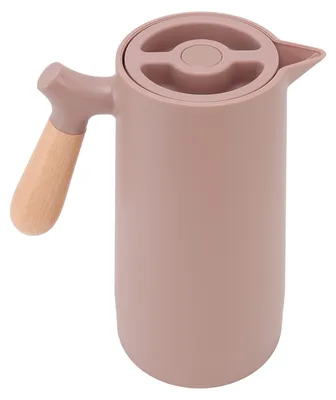 1L Thermische Kaffeekaraffe, Isolierkanne mit Holzgriff