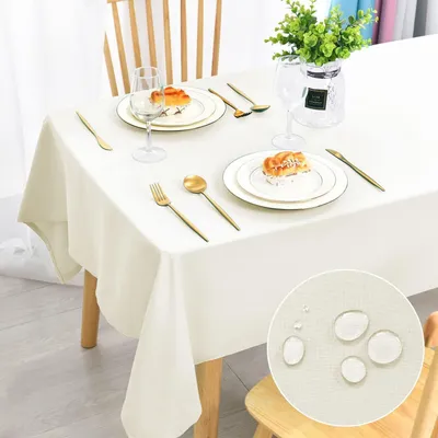 Produktbild von Tischdecke Champagner Fleckschutz Abwaschbar Wasserdicht 90x90cm Quadratisch Polyester