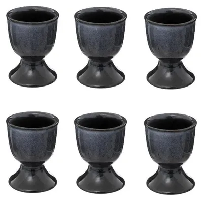 Image de Lot de 6 coquetiers en céramique - Bleu - D 5,2 x H 6,7 cm