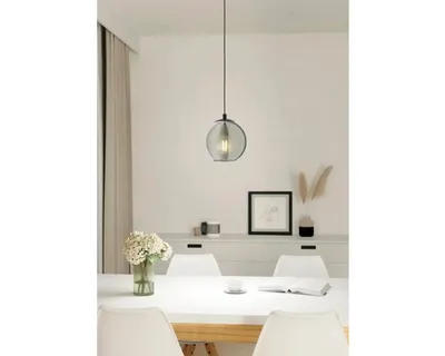 Image de Suspension Ariscani 1 flamme verre fumé rond