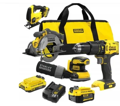Produktbild von Stanley Zestaw V20 Sfmck412Mds (Sfmcd711 + Sfmcs600 + Sfmcs500B + Sfmcw220B) 1X4,0 1X2,0Ah +Acc Torba Torba