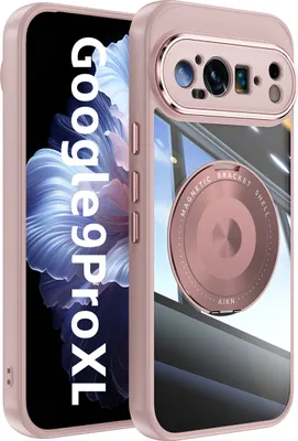 Obrázek produktu pro Pouzdro na mobil pro Google Pixel 9 Pro XL transparentní vojenská ochrana s magnetickým kroužkovým stojánkem a krytem fotoaparátu růžová
