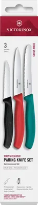 Produktbild von Victorinox Swiss Classic Gemüsemesser Set 3-Teilig - Schwarz/Rot/Grün
