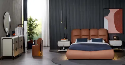 Produktbild von Exklusives Schlafzimmer Set Bett Nachttische Schminktisch und Hocker