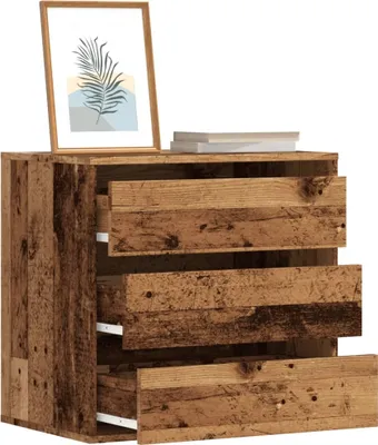 Zdjęcie produktu dla vidaXL Komoda o wyglądzie starego drewna 60x41x58 cm materiał drewnopochodny