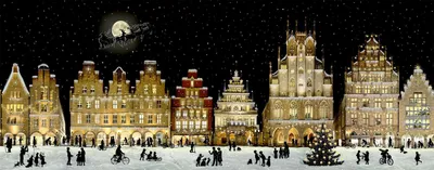 Produktbild von Wandkalender Weihnachtliches Stadtpanorama