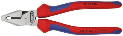 Produktbild von Knipex 02 02 180, Prüfzange, Stahl, Kunststoff, Blau, Rot, 180 mm, 240 g
