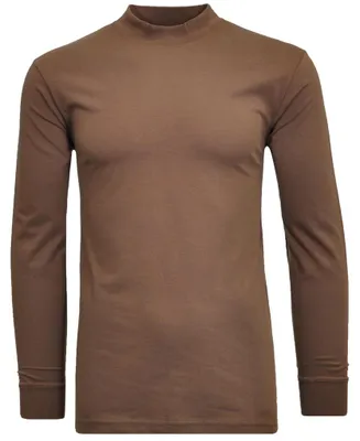 Ragman Stehkragen-Shirt langarm in braun