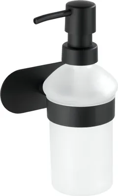 Produktbild von WENKO Seifen Spender Flüssig 200 ml Dosierer Wand Montage Bad OREA Black ohne bohren
