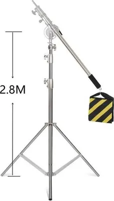 Productafbeelding van RVS-lichtstatief, gewichtszak, verlengstang, set van 2,8 meter