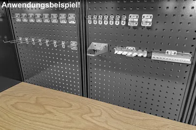 Produktbild von PAULIMOT Hakensortiment für Lochplatten mit System-Quadratlochung, 28-teilig