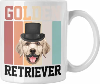 Produktbild von Trendation - Golden Retriever Besitzer Tasse Geschenk Lustiger Spruch Geschenkidee Retro Vinatge Golden Retriever (Weiß)