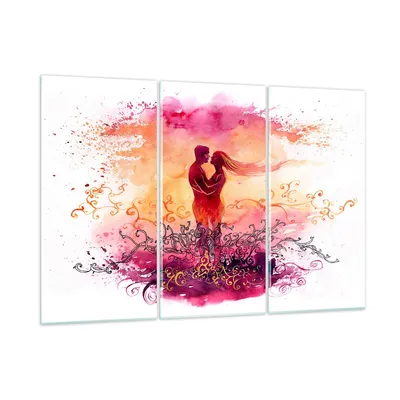 Produktbild von Bilder auf glas - Liebe Paar Flitterwochen - 165x110cm - Glasbilder - Wandbilder - Kunstdruck - zum Aufhängen bereit - Wanddekoration aus Glas - Glas Bilder - Wandbild auf Glas - GCE165x110-3006