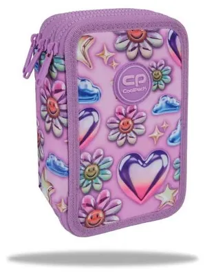 Image de Triple Trousse À Crayons Avec Accessoires Motifs Roses Baloons Jumper 3 Coolpack
