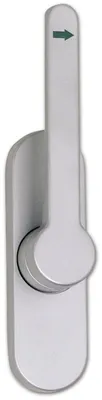 Produktbild von Türtreibriegel aufliegend Pfeil, rund, rechts, Hub 25 mm, silber eloxiert