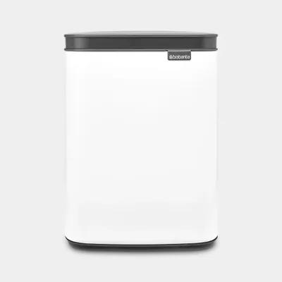 Obrázok produktu pre Brabantia Bo Waste Bin, 4 L, Obdĺžnikový, Oceľ, Čierna, Biela, Oceľ, Manuálne