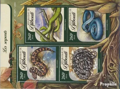 Produktbild von Briefmarken Dschibuti 2016 Mi 844-847 Kleinbogen (kompl. Ausg.) postfrisch Schlangen