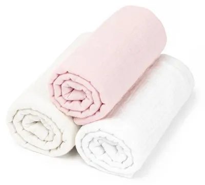 Immagine prodotto di Lenzuolo con angoli Jeanne, set da 3 pezzi - 70 x 30 cm - Rosa | by SEVIRA KIDS