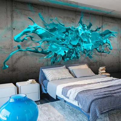 Produktbild von Fototapete selbstklebend 3d Effekt 392x280 cm Tapete Wandtapete Wandbilder Klebefolie Dekofolie Tapetenfolie Wand Dekoration Wohnzimmer - Beton Fleck Farbe a-A-0186-a-c