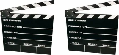 Produktbild von 2x Filmklappe Regieklappe Regie Film Hollywood Klappe Clapperboard 20x18cm