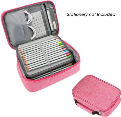 Obrázek produktu pro 72 slotů pouzdro na tužky Super velká kapacita tužka Bag Studentské pouzdro tužky pouzdro s vnitřní kapsou pro malé Gadgets, růžová