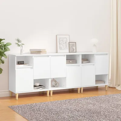 Imagen del producto de Mueble aparador, 3 unidades, blanco, 60x35x70 cm, material de madera