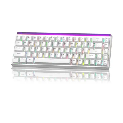 Produktbild von 65% Tastatur mit Hall-Effekt-Switches, 3 Mode, Hot-Swap, RGB-Lichtleiste,6000-mAh,Neue Magnet-Schalter, PBT Keycaps,68 Tasten,für Windows & Mac