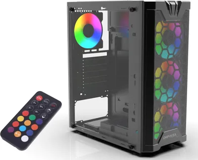 Image de INCA Gehäuse Mid-Tower/ATX/Metall&Glas/USB/RGB       schwarz