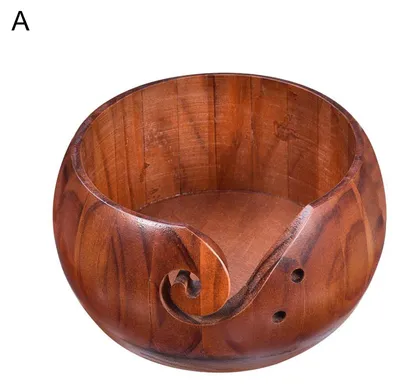 Produktbild von Garnschale mit Löcher Nicht-Schlupfholz-Holzhandwerksprojekt-Garn-Lagerhalter für Zuhause-A