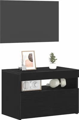 Obrázek produktu pro vidaXL Noční stolek černý dubový vzhled 60 x 35 x 40 cm materiál na bázi dřeva
