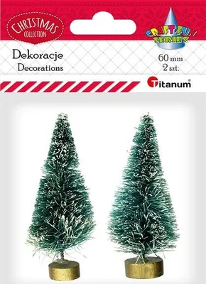 Produktbild von Weihnachtsschmuck Weihnachtsbäume mit Sockel Kunststoff 2 Stück Titanum