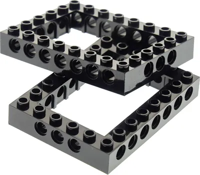 Produktbild von 2x Lego Technic Bau Stein Rahmen 6x8 schwarz Lochbalken 1680 40345 32532