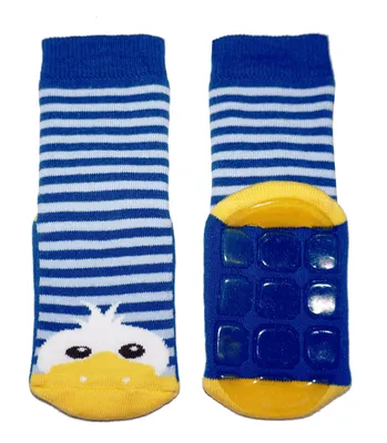 Produktbild von Kinder ABS-Socken aus Baumwolle Kleine Ente Mittelblau Größe 23-26