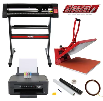 Produktbild von Vinylschneider, 50 x 50 Transferpresse, Komplettpaket für Schilderherstellung, Preiswerter Drucker