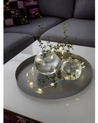LED-Lichterkette, 20 transparente Sterne, warmweiß, batteriebetrieben, 133 cm