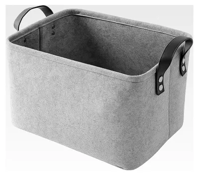 Produktbild von Filzkorb zur Aufbewahrung, grauer Aufbewahrungskorb, 34 x 24 x 21 cm