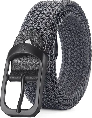 Produktbild von INF Herren Elastischer Gewebter Gürtel - 110 cm Verstellbarer Canvasgürtel mit Schnalle Grau