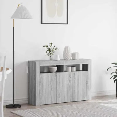 Zdjęcie produktu dla Komoda vidaXL w kolorze szarym Sonoma, 116 x 30 x 75 cm, materiał drewnopochodny