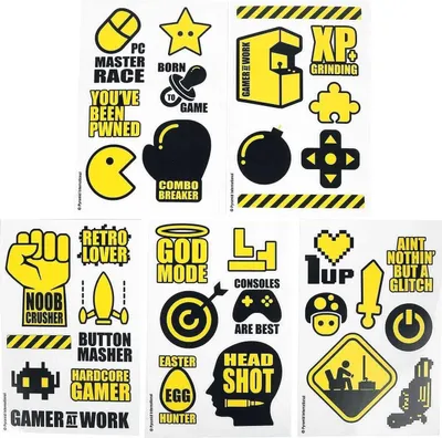 Produktbild von Gamer At Work - Aufkleber, Vinyl (30er-Pack) CD135 (Einheitsgröße) (Gelb/Schwarz)