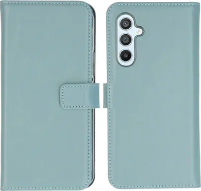 Image de Étui en cuir véritable Selencia pour Samsung Galaxy A54 (5G) - Bleu ciel