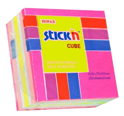 Obrázek produktu pro Bloček Hopax, 51 x 51 mm, neonově růžový
